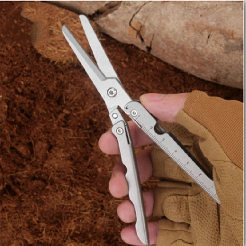 Stainless Steel Folding Mini Scissors Outdoor Portable Simple Camping Small Tools Household Mini Multi-functional Small Scissors Peaceful Pleasures Health and Wellness