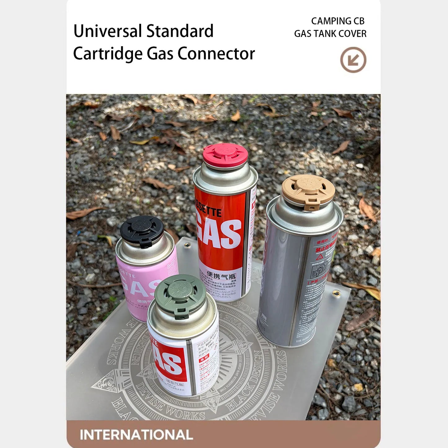 Four-color Long Gas Tank Protective Cover Caps Outdoor CB Tank Cassette Gas Tank Dust Cover Leak-proof Protective Cover Lids Peaceful Pleasures Health and Wellness