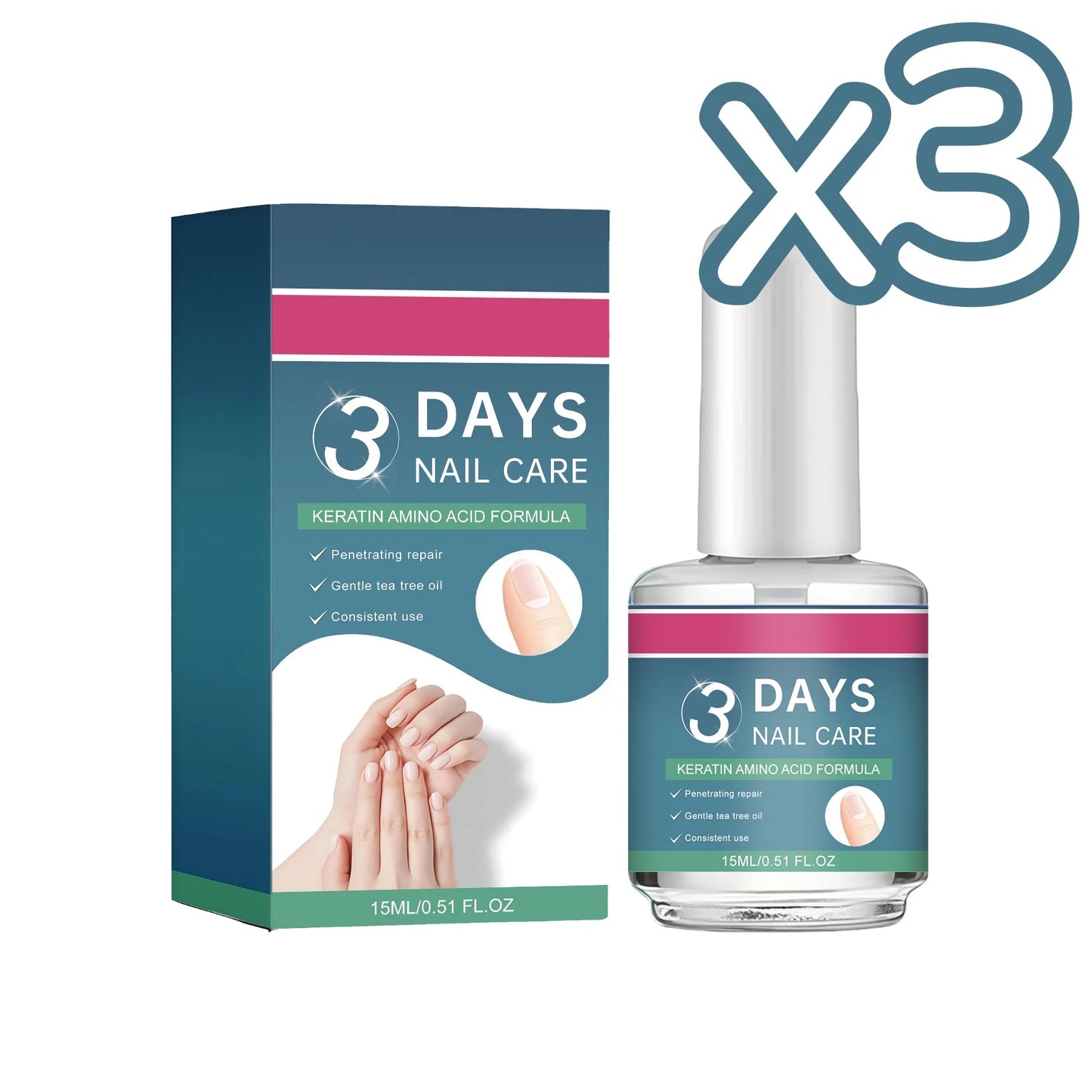 Plant-Based Nail Care Treatment Polish Restore Nail Health Moisturize Brightening Fingernail Repair Smooth Surface Nail Care Oil Peaceful Pleasures Health and Wellness 15ml Boxed x 3