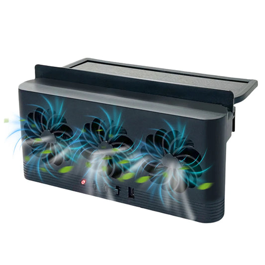 Solar Car Exhaust Fan – Triple Vent Auto Ventilator Peaceful Pleasures Health and Wellness