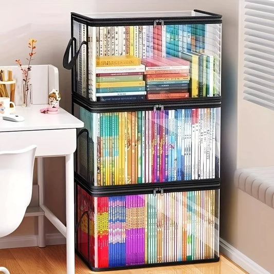 2-Pack Large Transparent Storage Boxes, Foldable and Space-Saving with Flip Lids, Large Rectangular Organizer Boxes with Front Lids and Covers, Space-Saving Design Suitable for Books, Clothes, Office, Home, Travel, Durable Pl Peaceful Pleasures Health and Wellness