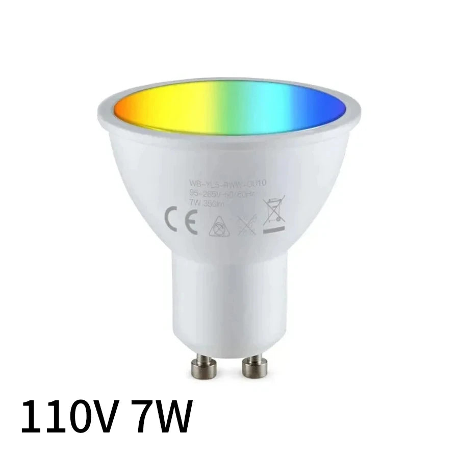 5W 7W 9W 220V 110V Tuya Smart WiFi GU10 LED Bulb Spotlight Alexa Lamp RGBCW Smart Life APP Control Works With Google Home Echo Peaceful Pleasures Health and Wellness 110V 7W Yes