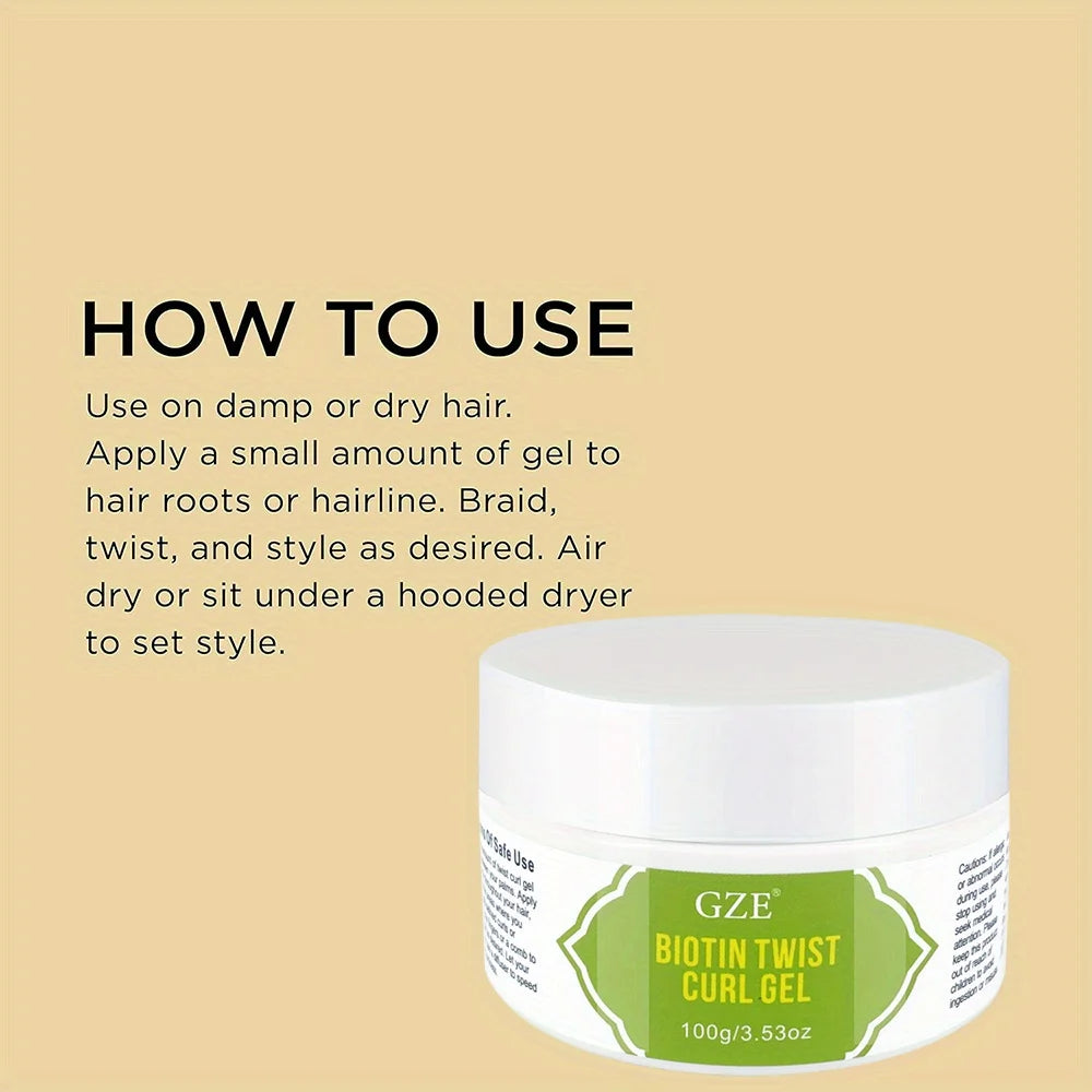 GZE Biotin Twist Curl Gel – Defines Curls & Strengthens Hair