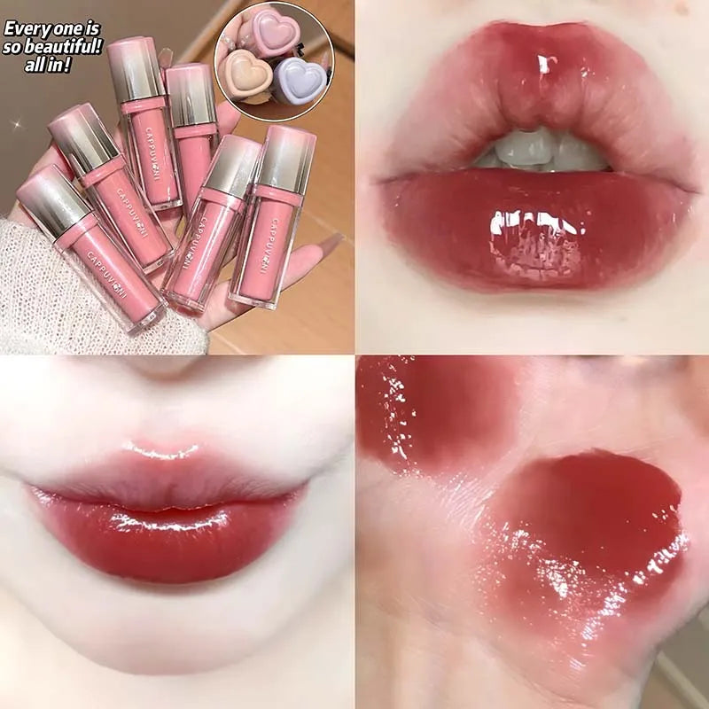 Cappuvini Strawberry Lip Gloss | Glass Mirror Shine Lip Tint