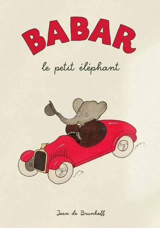 Cartoon Elephant Family Canvas Wall Art | Kids Nursery Print
