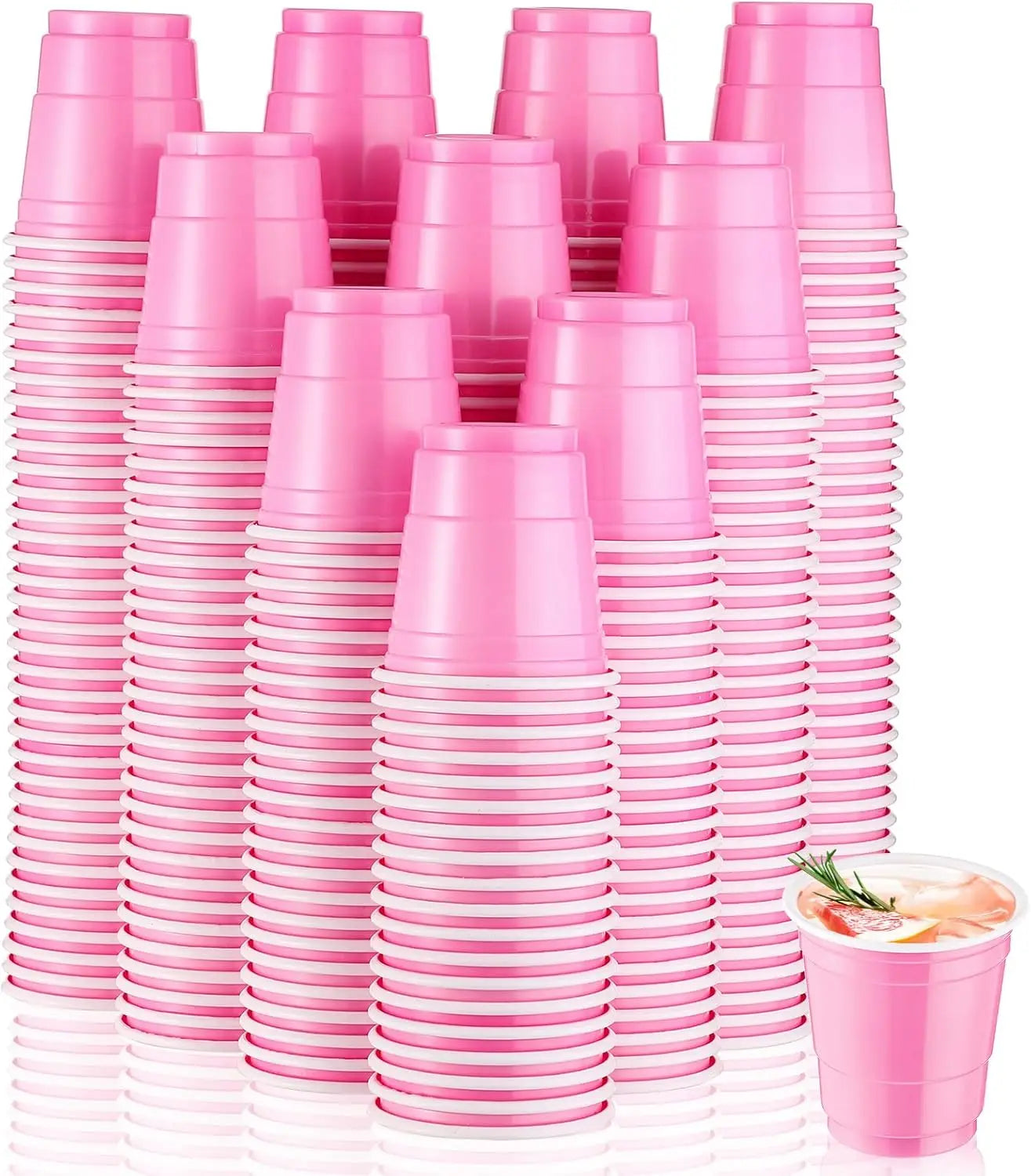 200Pack 2OZ Mini Party Cups Plastic Shot Glasses Red Disposable Cups for Christmas Birthday Wedding Holiday Celebrating Party Peaceful Pleasures Health and Wellness Rose Red 50ml