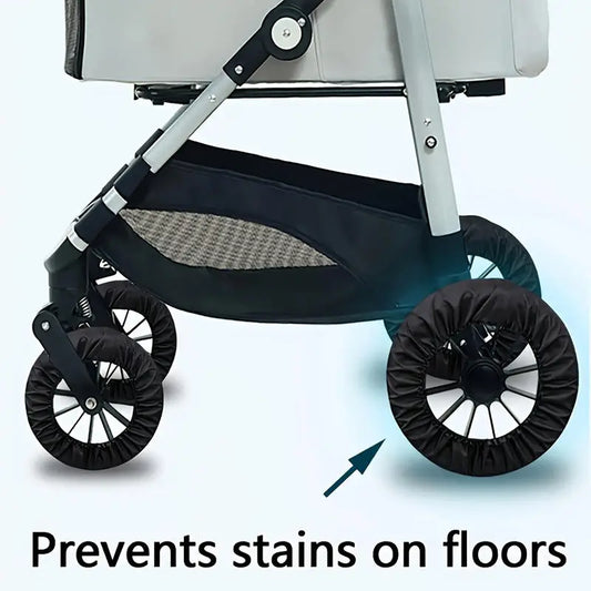 4Pcs Baby Stroller Wheel Cover Dustproof Wheelchair Tire Protector Infant Pushchair Wheel Anti-Dirty Tire Accessories Peaceful Pleasures Health and Wellness