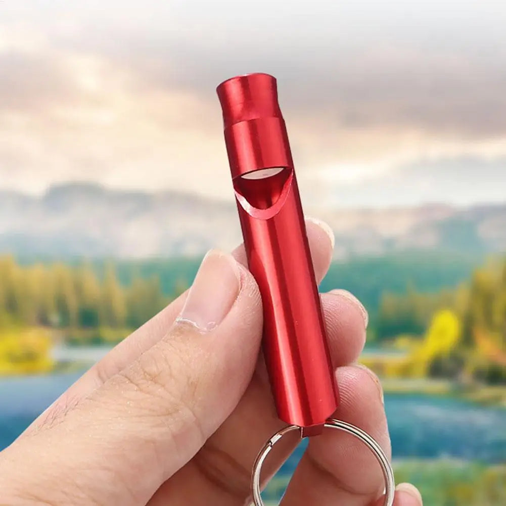 Outdoor Aluminum Alloy Small Whistle Portable Keychain Referee Whistle High Decibel Emergency Fire Training Survival Whistle Peaceful Pleasures Health and Wellness