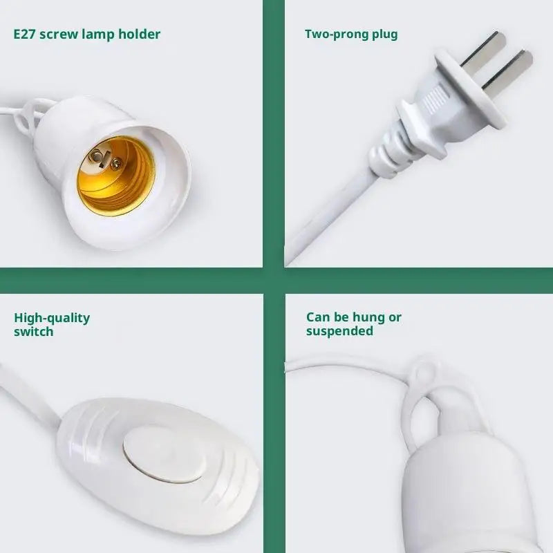 5/8M Lamp Bases Universal With Switch Led Bulb Socket Adapter Suspension E27 Screw Lamp Holder Peaceful Pleasures Health and Wellness