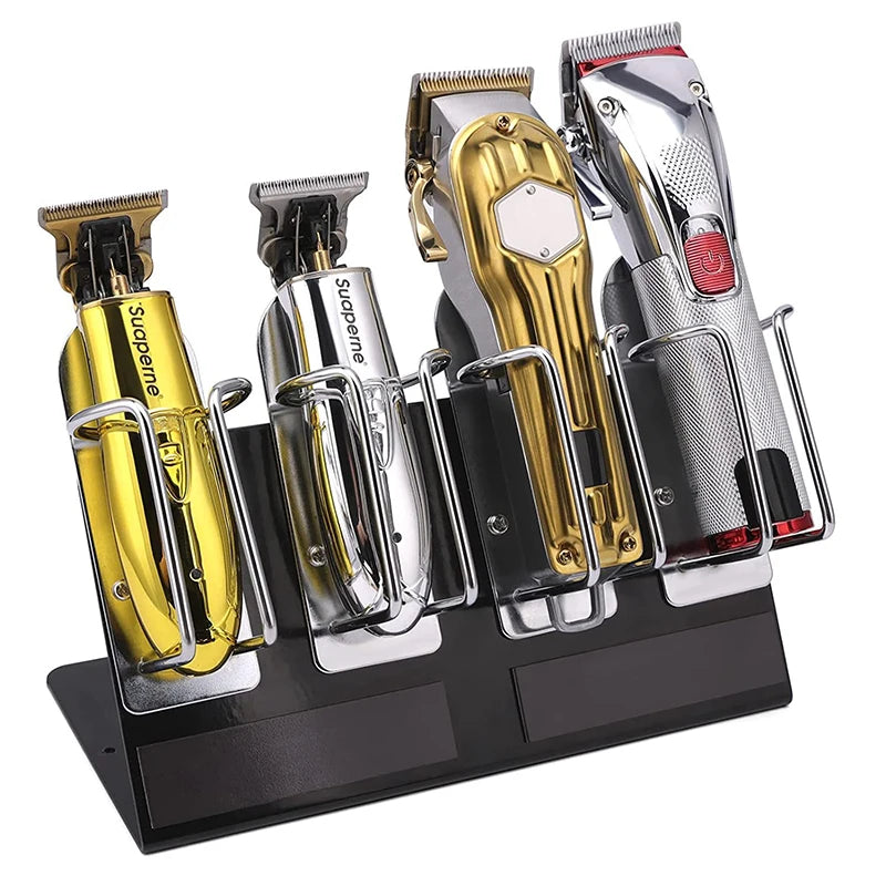 Barbershop Hair Clipper Holder Electric Trimmer Station Display Rack Barber Stainless Steel Clipper Organizer Hair Stylist Tools Peaceful Pleasures Health and Wellness