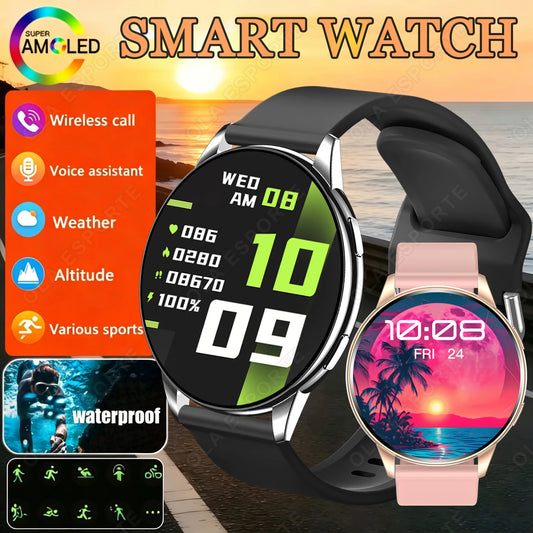 Smart watch with full touch screen, call, message reminder, music control and other functions, compatible with iPhone/android Peaceful Pleasures Health and Wellness
