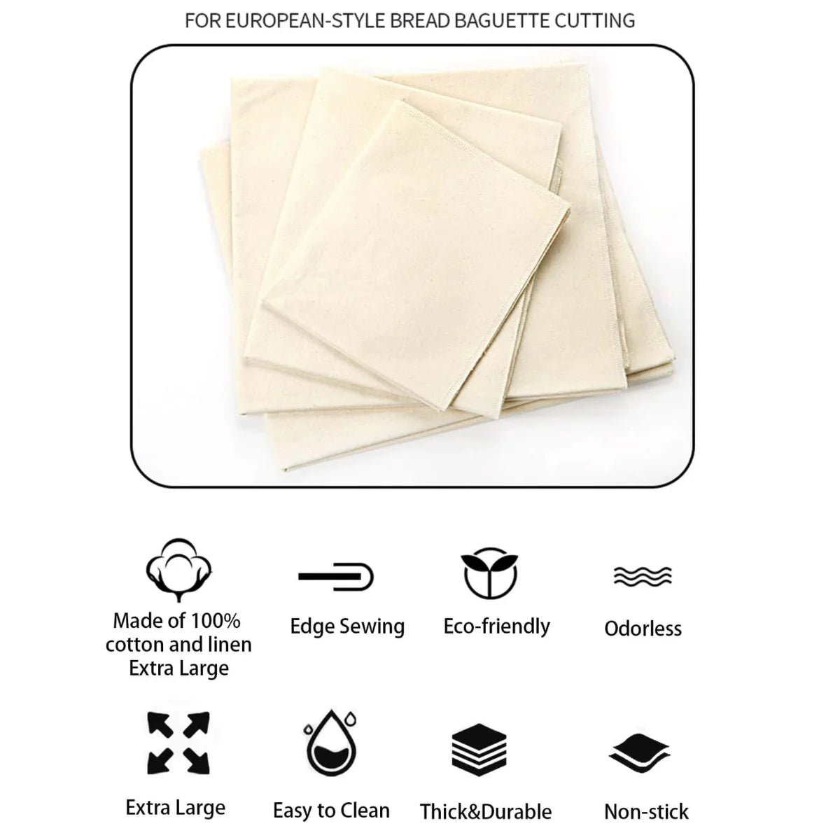 Premium Natural Cotton Dough Proofing Cloth, Versatile, Reusable Canvas Fermentation Cloth, Perfect for Proofing Baguettes Peaceful Pleasures Health and Wellness