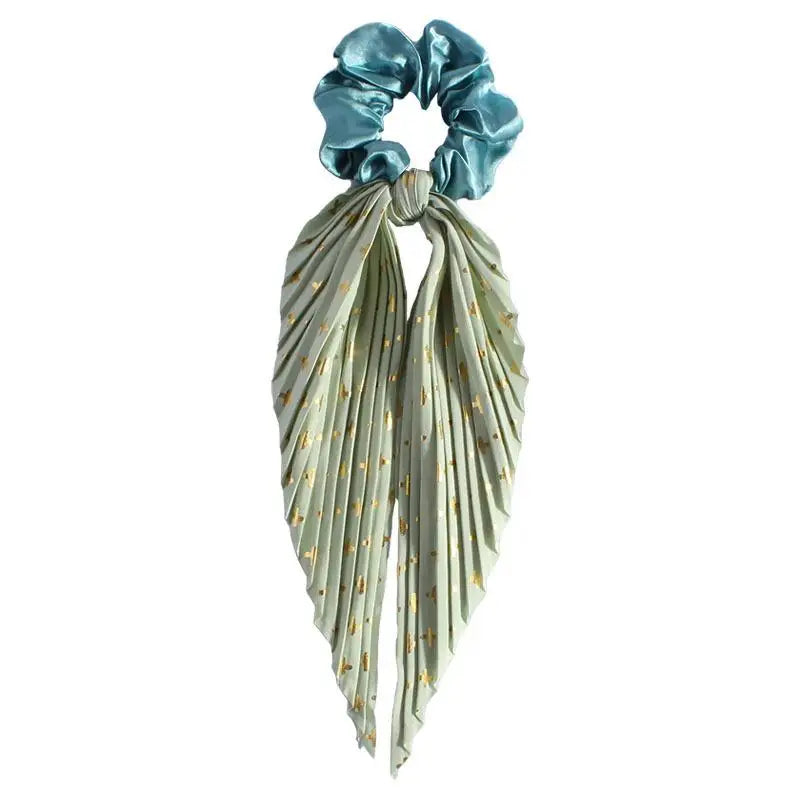Handmade Retro Ribbon Scrunchie – Women's Crease Hair Tie