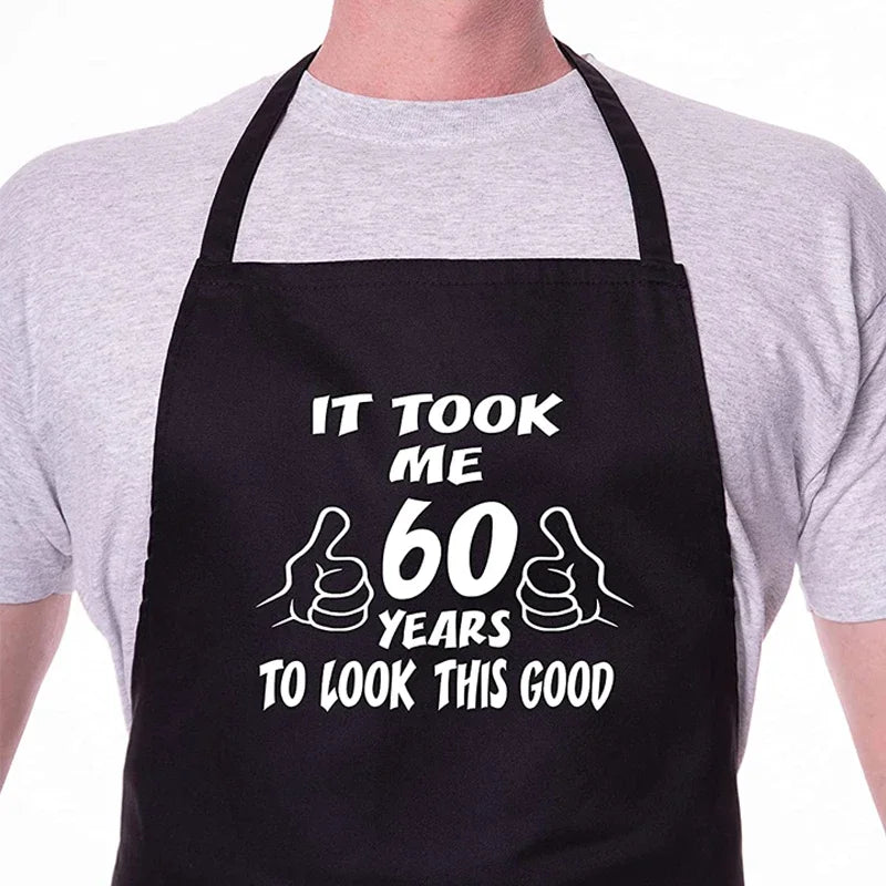 60th Birthday BBQ Apron – Funny Gift for Grandpa & Grandma