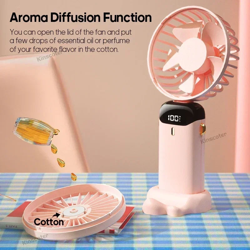 Portable Foldable Neck Fan 3000mAh – 5 Speed & LED Display