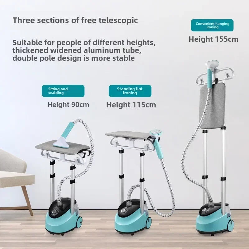 EU/UK Smart Household Appliance Double Rod Vertical Hanging Steam Portable Fast-heat Steam Ironing With Band Plate For Clothes Peaceful Pleasures Health and Wellness