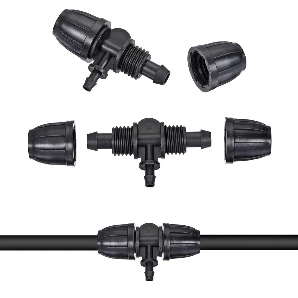 10pcs Garden Elbow End Plugs Pipe Adapter Irrigator Fitting 3/8" To 1/4" Hose Connector 8/11 To 4/7mm Barbed Lock Tee Straight Peaceful Pleasures Health and Wellness