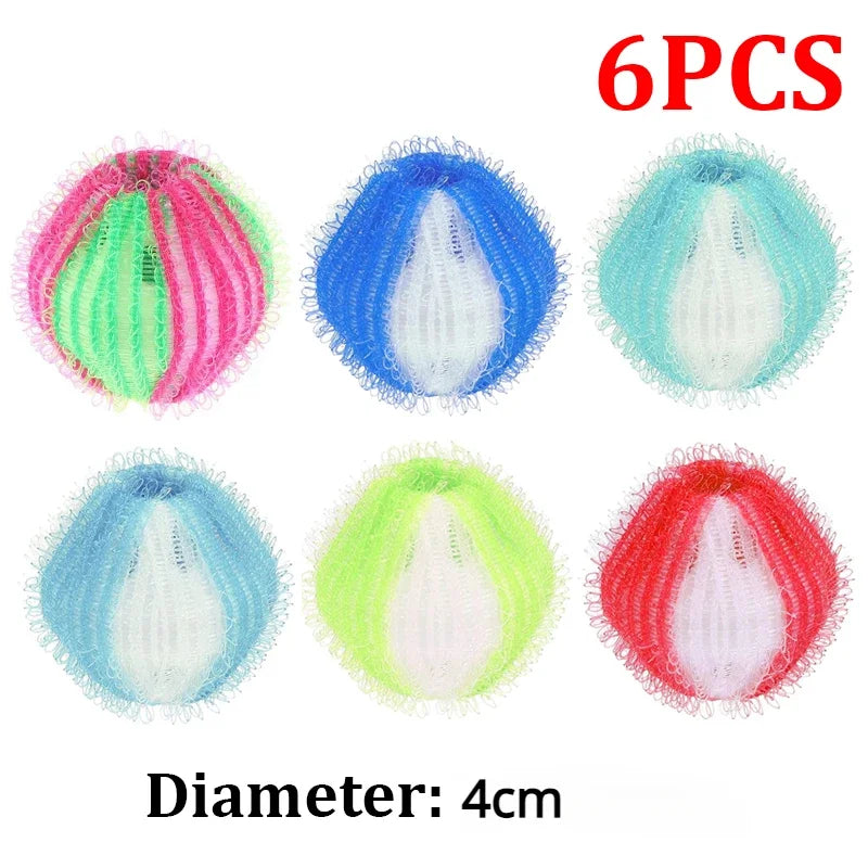 6/12pcs Downy Laundry Balls Pet Hair Remover Washing Capsules Removes Lint Personal Care Clothes Limpieza Reusable Ball Catch Peaceful Pleasures Health and Wellness Mixed color-6PCS