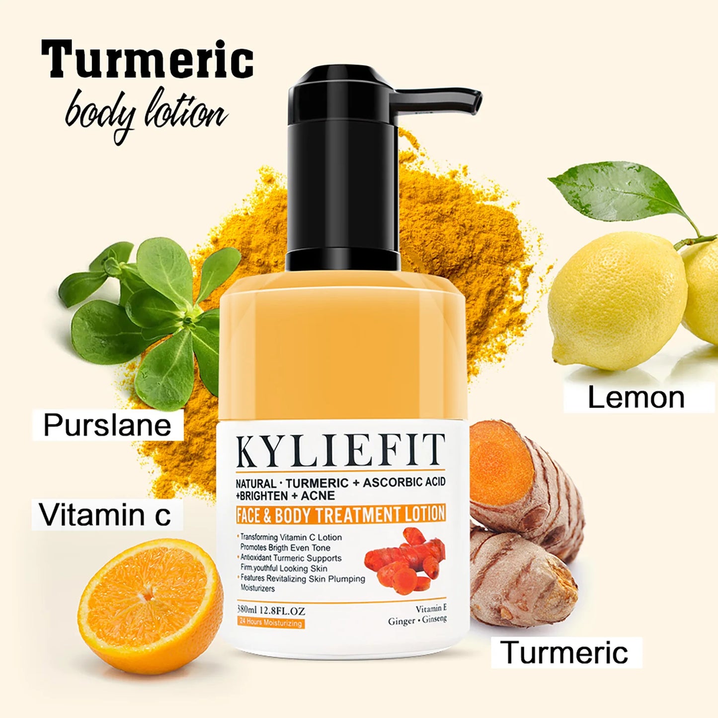 AILKE Turmeric Brightening Lotion | Face & Body Moisturizer