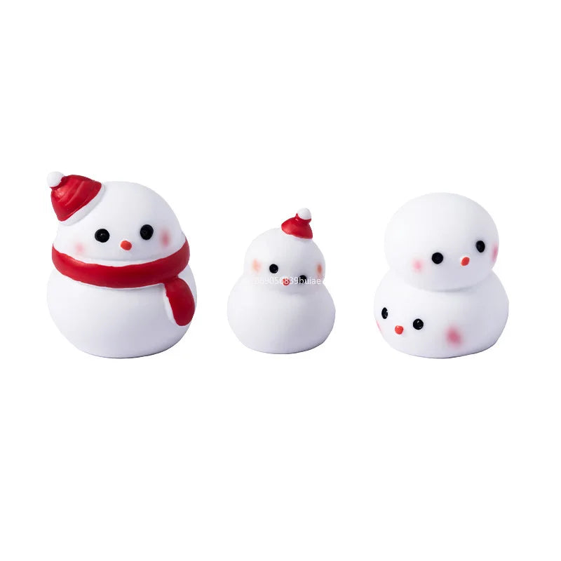 1pcs Cartoon Christmas Snowman Micro Landscape Ornament Miniature Figurines DIY Home Decoration Accessories New Year Gifts Decor Peaceful Pleasures Health and Wellness