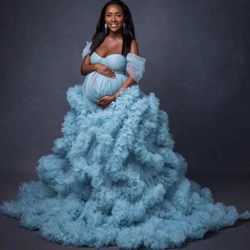 Pretty Fluffy Tulle Maternity Dresses vestidos para embarazadas Photographie de vêtements de maternité baby shower Peaceful Pleasures Health and Wellness