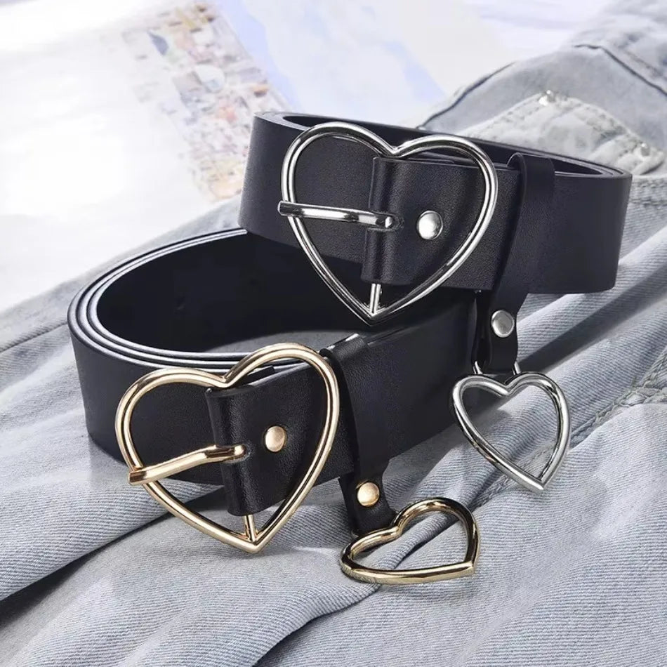 Creative Fashion Women Heart-shaped Buckle Waist Belt Version