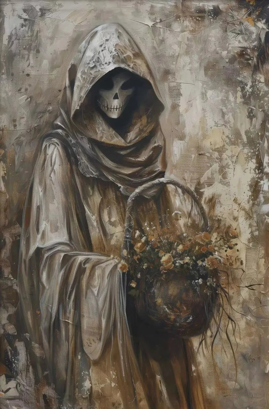 Horror Skeleton Gothic Canvas Poster | Halloween Fantasy Wall Art Gothic Canvas Poster Peaceful Pleasures Health and Wellness ZLH5340 90x130cm No Frame