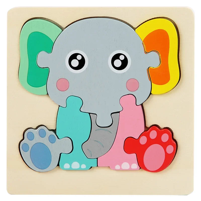 Montessori Wooden Animal Jigsaw Puzzle – Kids Learning Toy