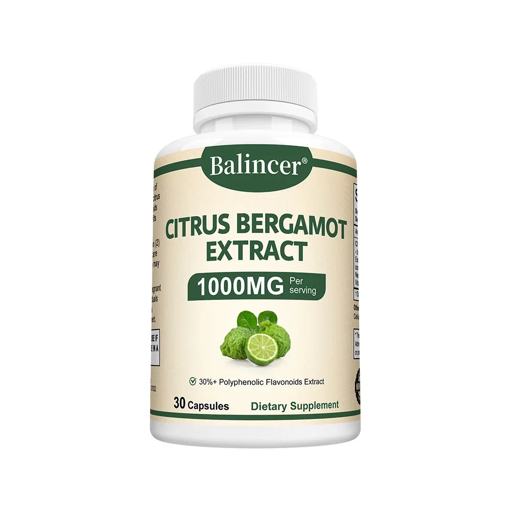 Citrus Bergamot Capsules 1000mg, Heart Health, Cardiovascular, Cholesterol & Blood Sugar & Immune Health Support, Antioxidant Peaceful Pleasures Health and Wellness 30 count-1 bottle