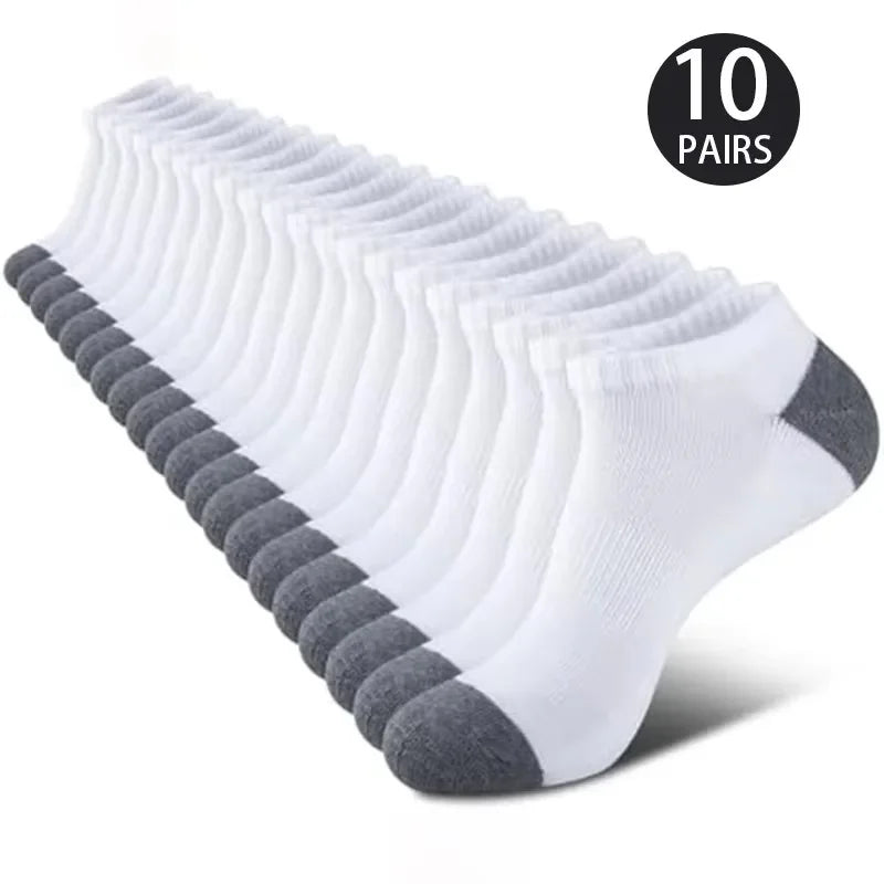 1/5/10Pairs Of Comfortable Breathable Socks Sweat Absorbing Odor Proof Low Cut Solid Color Socks Suitable For Outdoor Activities Peaceful Pleasures Health and Wellness