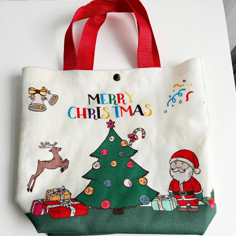 Christmas Canvas Gift Tote Bags | Holiday Candy & Gift Bags