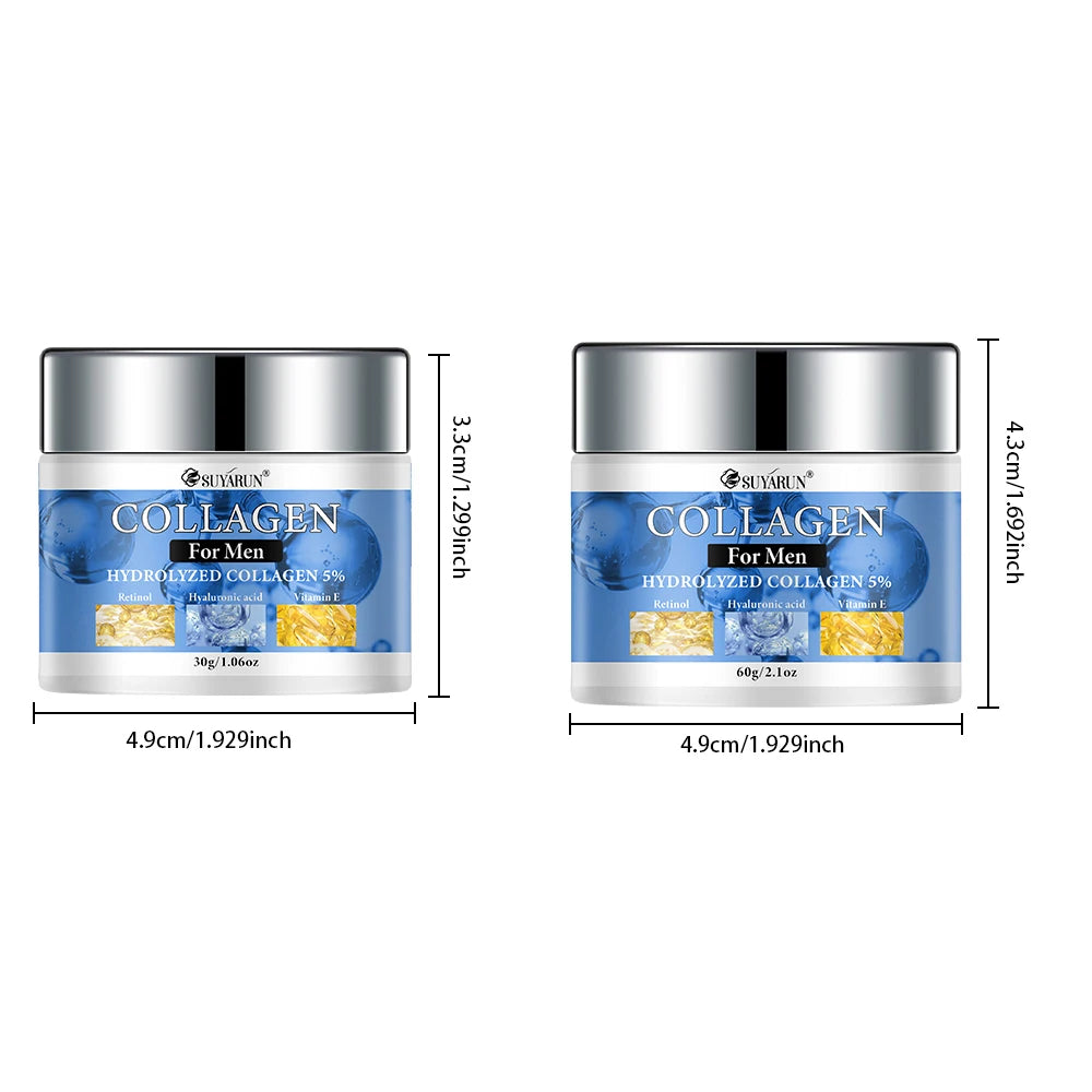 SUYARUN Collagen Men's Face Cream - Hydrating Moisturizer for Dry Skin | Non-Greasy Formula & Fast Absorption Daily Skincare. Peaceful Pleasures Health and Wellness