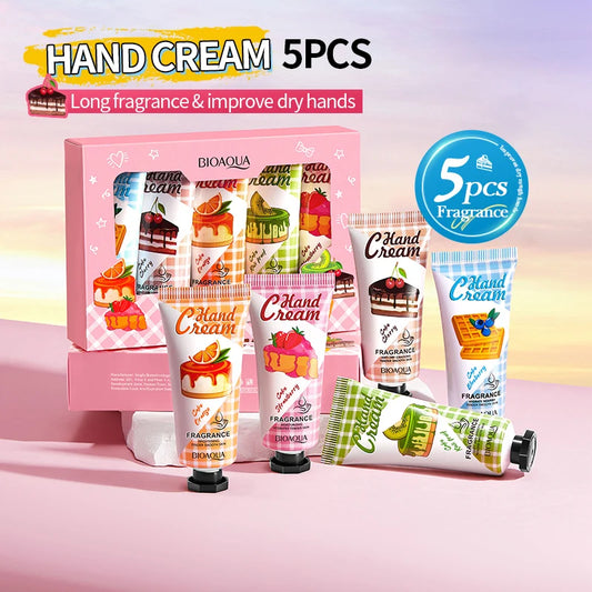 BIOAOUA Luxury Hand Cream Christmas Gift Set 5Pack Moisturizing Long-Lasting Fragrance Hand Cream for Dry Skin for Women & Men Peaceful Pleasures Health and Wellness