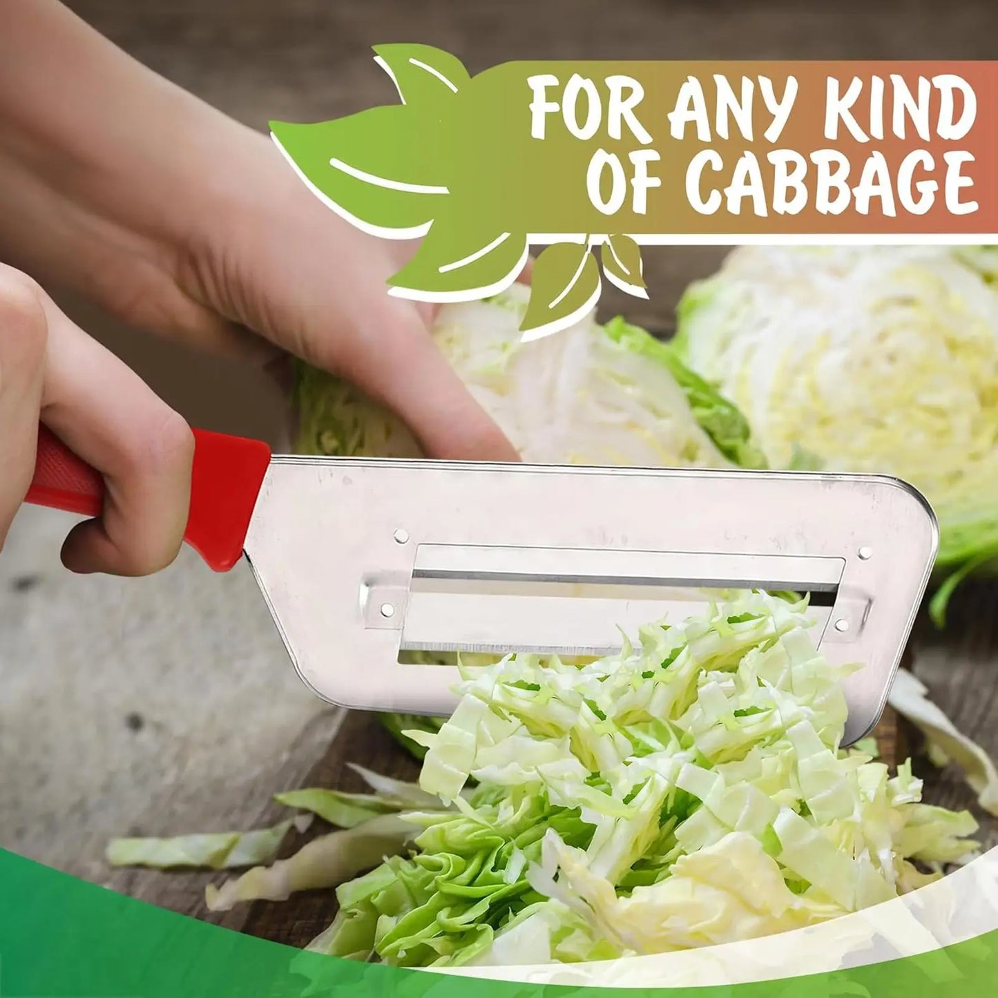Stainless Steel Cabbage Slicer & Vegetable Shredder