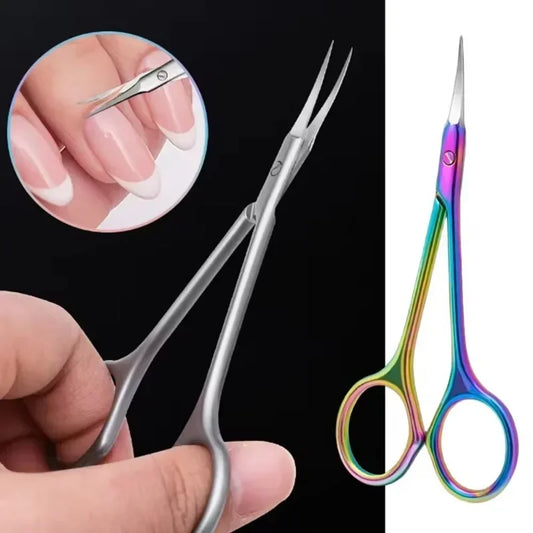Curved Stainless Steel Cuticle Scissors | Nail Art Clipper Cuticle Scissors Peaceful Pleasures Health and Wellness
