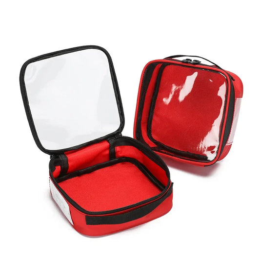First Aid Kit Pouch Home Medicine Storage Bag Suitable For Outdoor Travel Medical Bag Home Rescue Emergency Survival Kit Peaceful Pleasures Health and Wellness Red S