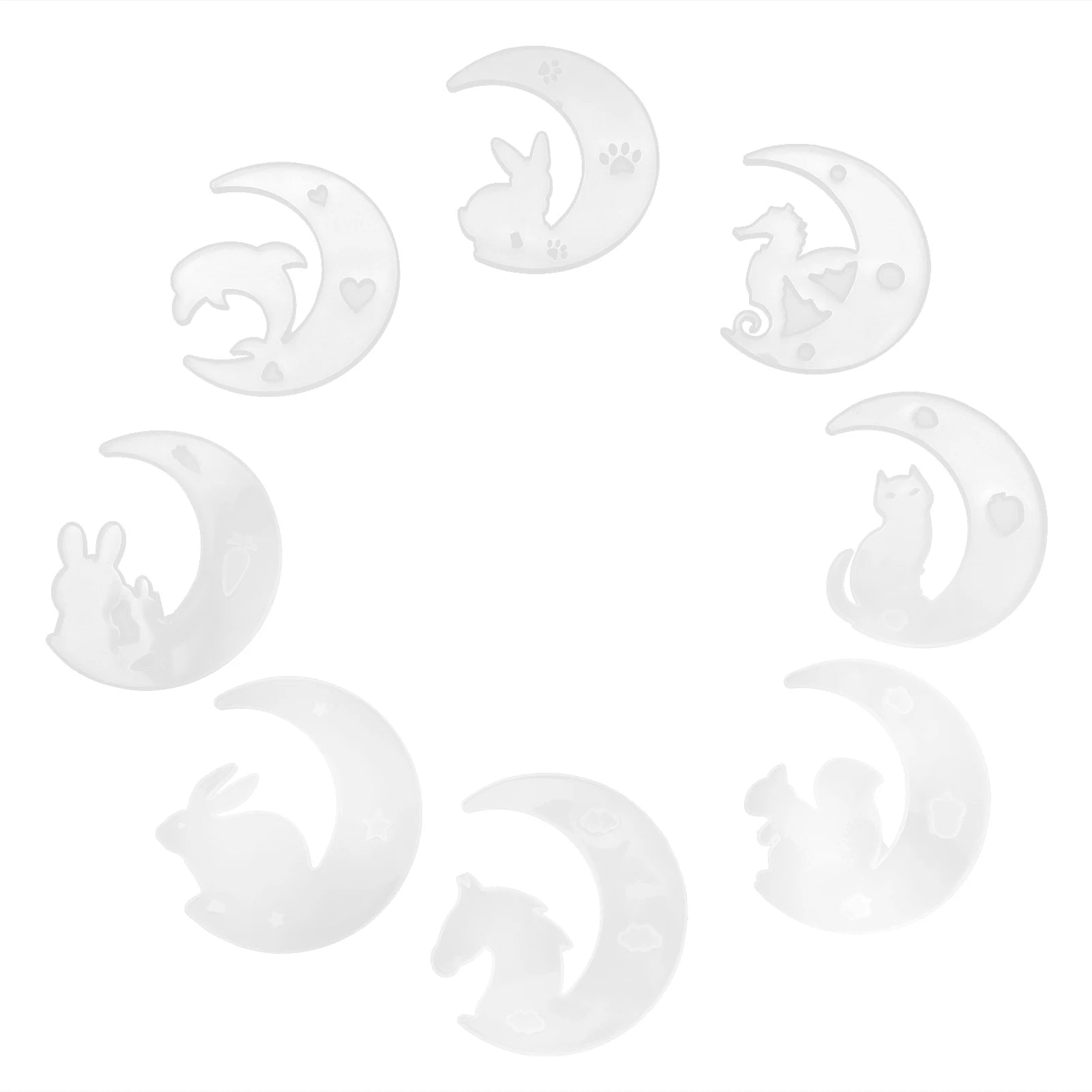 Crescents Moon Mold /set Silicone Mold Resin Starter Kit DIY Crystal Glue Mold 4.7in for Ornaments for Hanging Decorations Peaceful Pleasures Health and Wellness