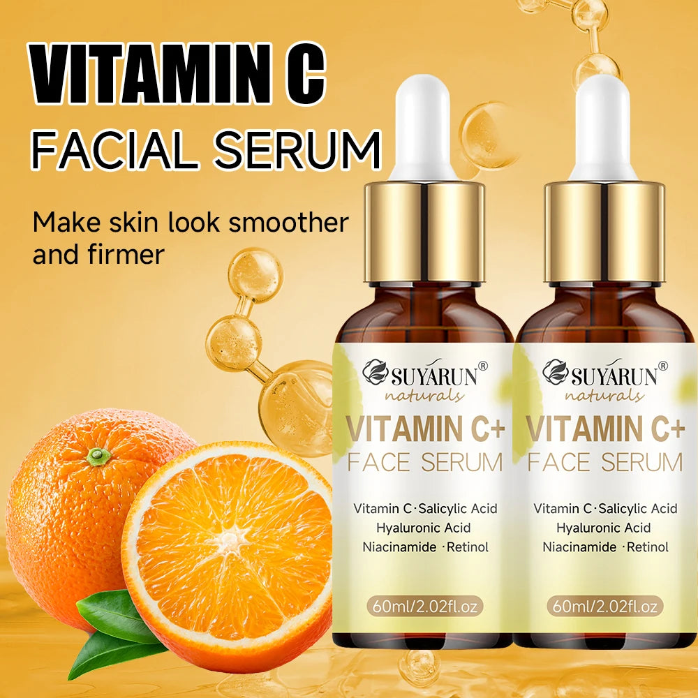 SUYARUN Vitamin C Facial Serum - Brightening, Antioxidant, Fade Dark Spots & Hydrating Treatment for Glowing Skin. Peaceful Pleasures Health and Wellness