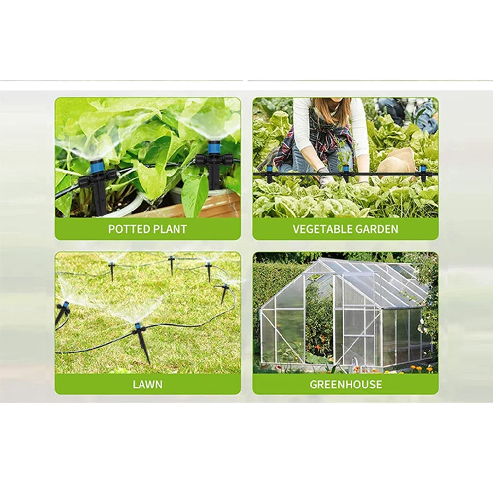 DIY Automatic Irrigation Equipment Set for Lawn Raised Bed Greenhouse,Quick-Connect Drip Irrigation Kit Garden Watering System Peaceful Pleasures Health and Wellness