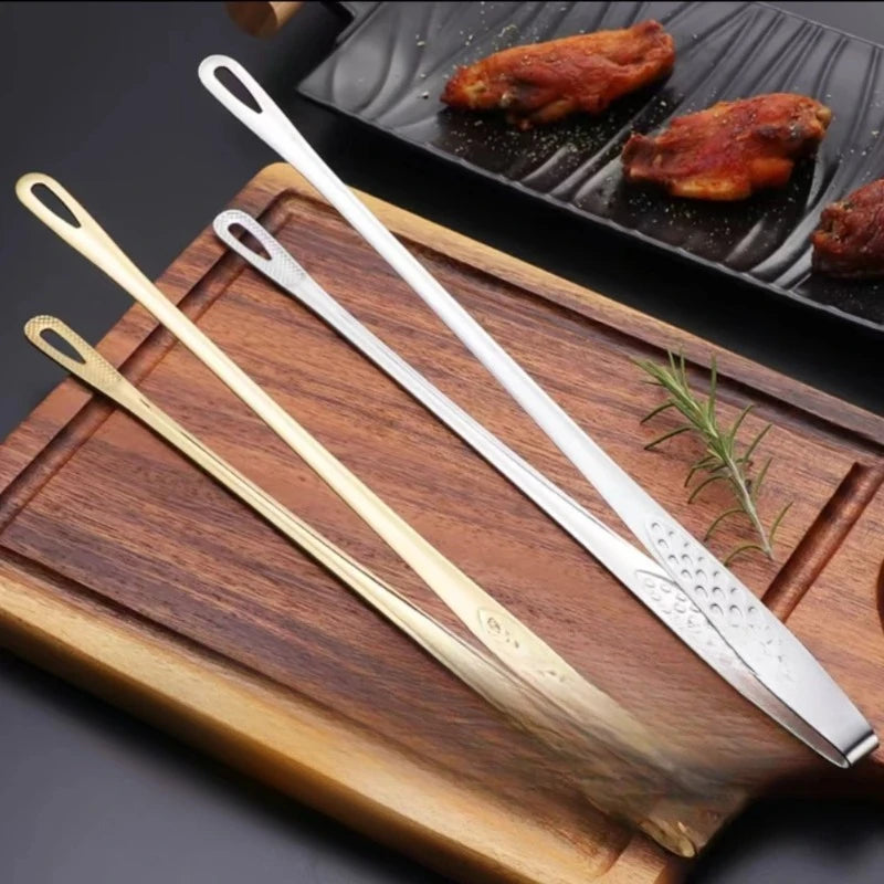 Stainless Steel BBQ Tongs Set – Anti-Slip, 2 Sizes