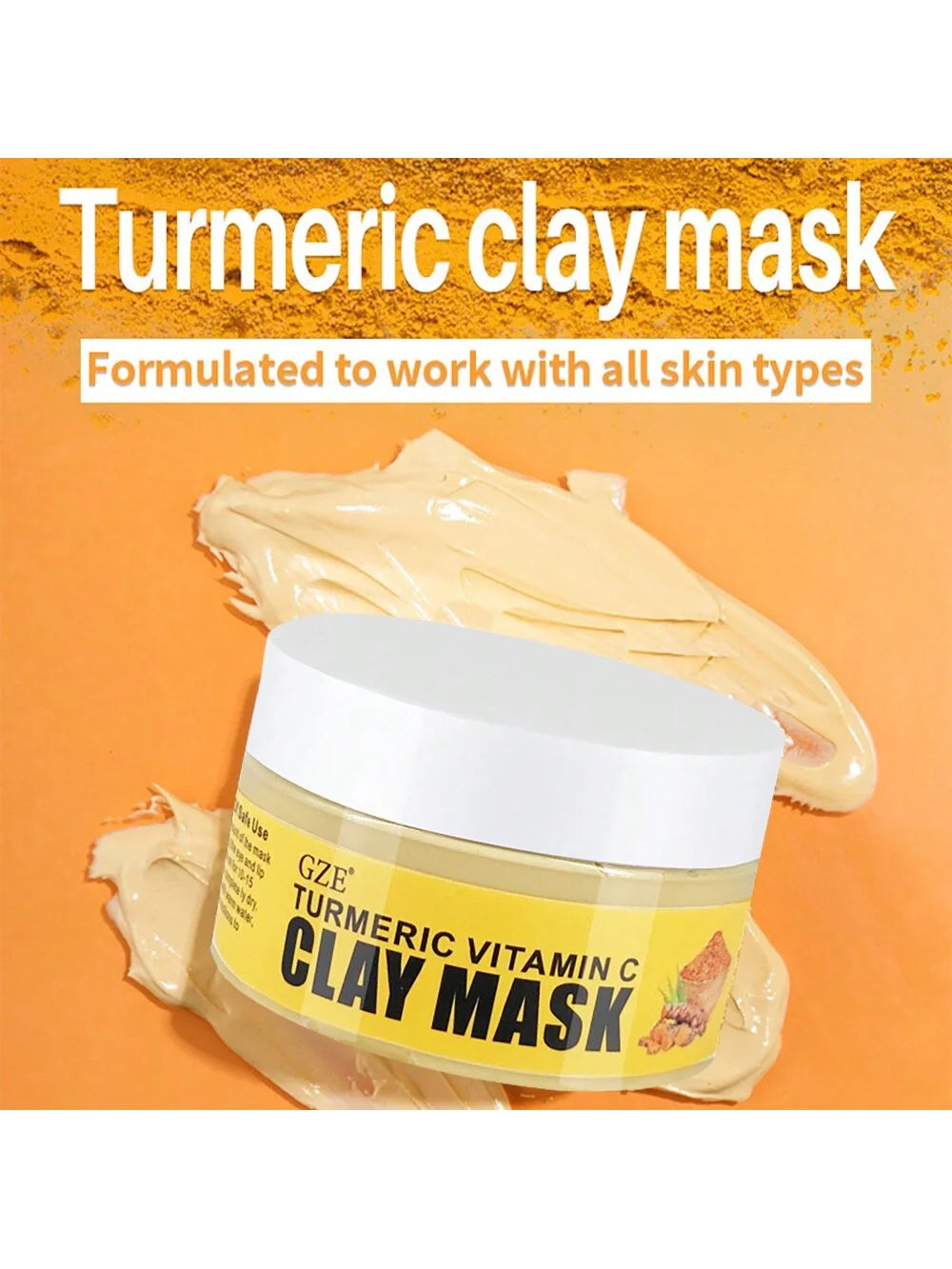 GZE Turmeric Vitamin C Clay Mask – Deep Pore Cleansing 100g Clay Face Mask Peaceful Pleasures Health and Wellness
