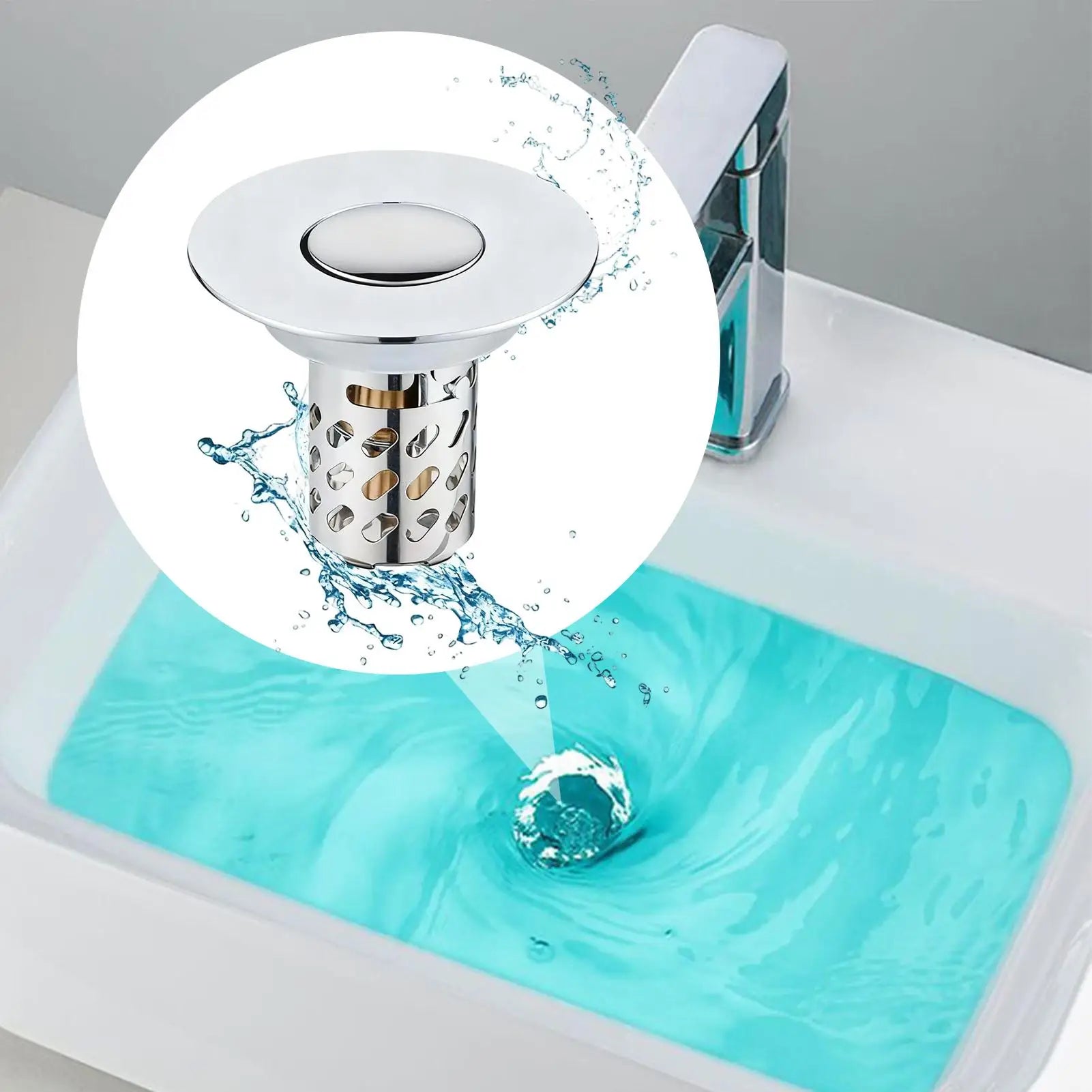 Sink Stopper Anti-Clogging Stainless Steel Hair Catcher Bathroom Floor Sink Stopper Cover For Basin Home Sewer Tub Bathtub Peaceful Pleasures Health and Wellness