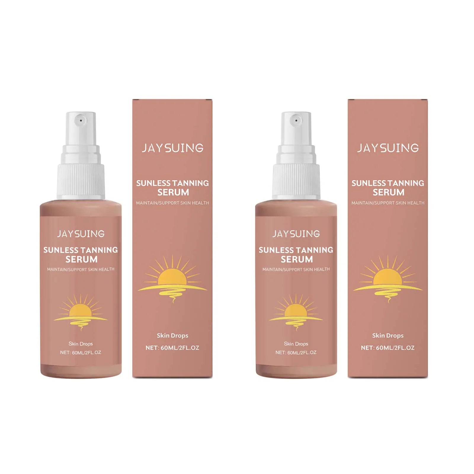 Herbal Sunless Self-Tanning Spray – Natural Bronzer Face & Body Peaceful Pleasures Health and Wellness 2 x 60ml Boxed