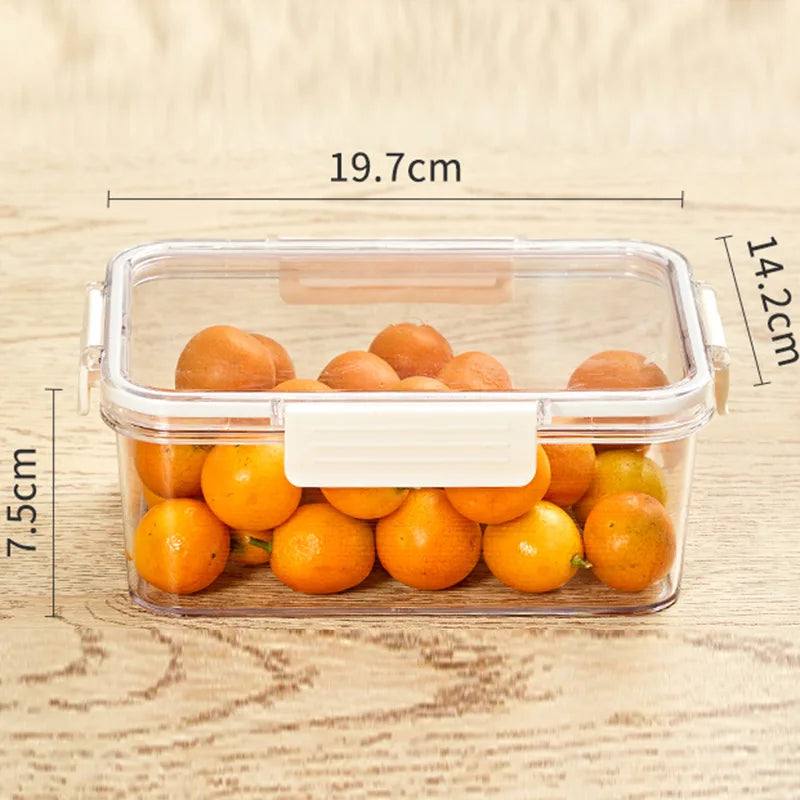 Portable Lunch Box for Kids School Microwave Transparent Bento Box with Compartments Salad Fruit Food Sealed Jar Container Box Peaceful Pleasures Health and Wellness L White