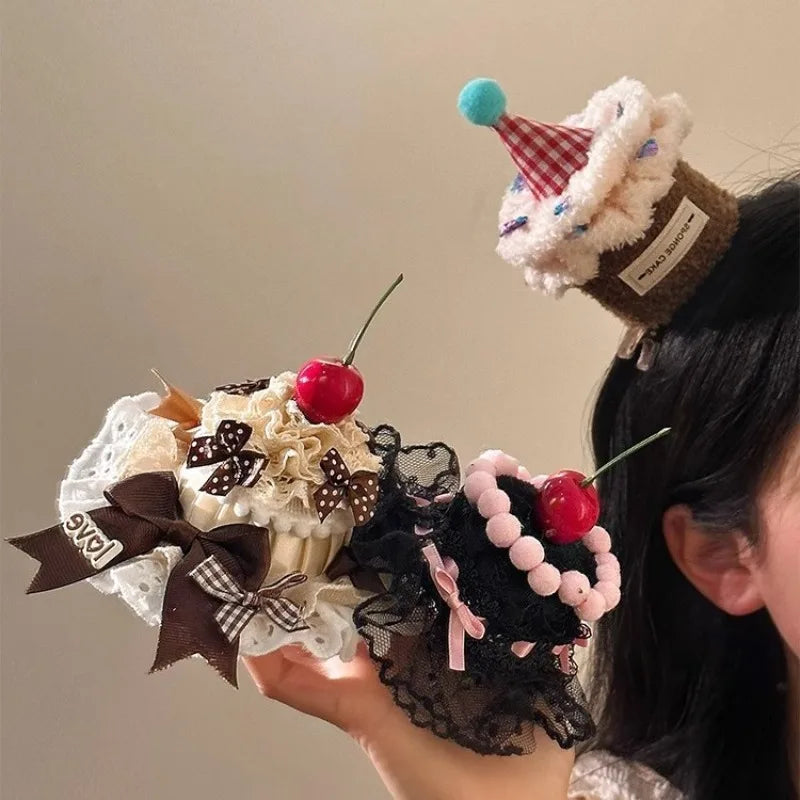 Little Girl Cake Hairpin Creative Birthday Atmosphere Headband Fashionable Children's Birthday Party Baby Hairpin Hair Accessory Peaceful Pleasures Health and Wellness