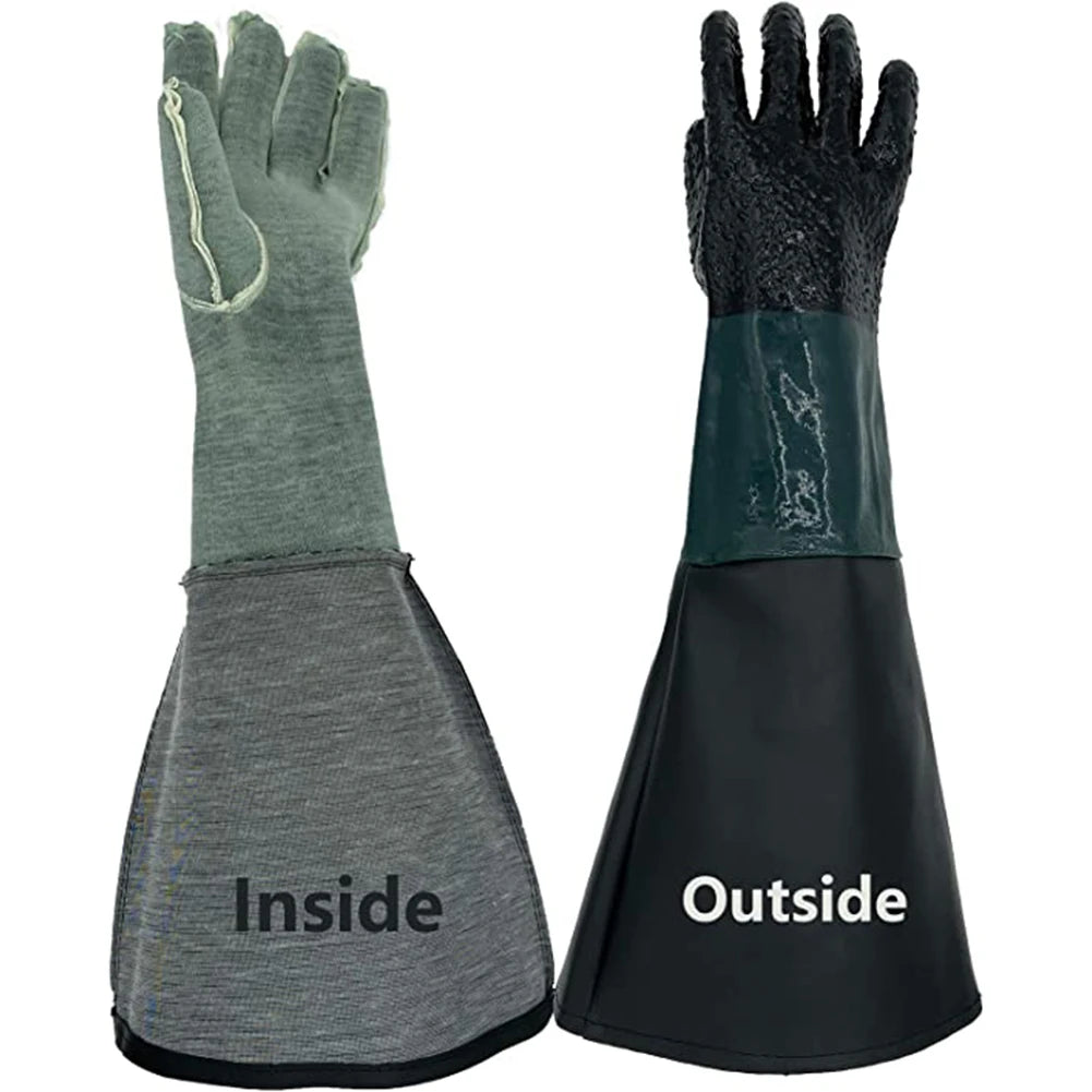 Sandblasting Gloves 23 6 Work Sandblaster Sand Blast Cabinet PVC
