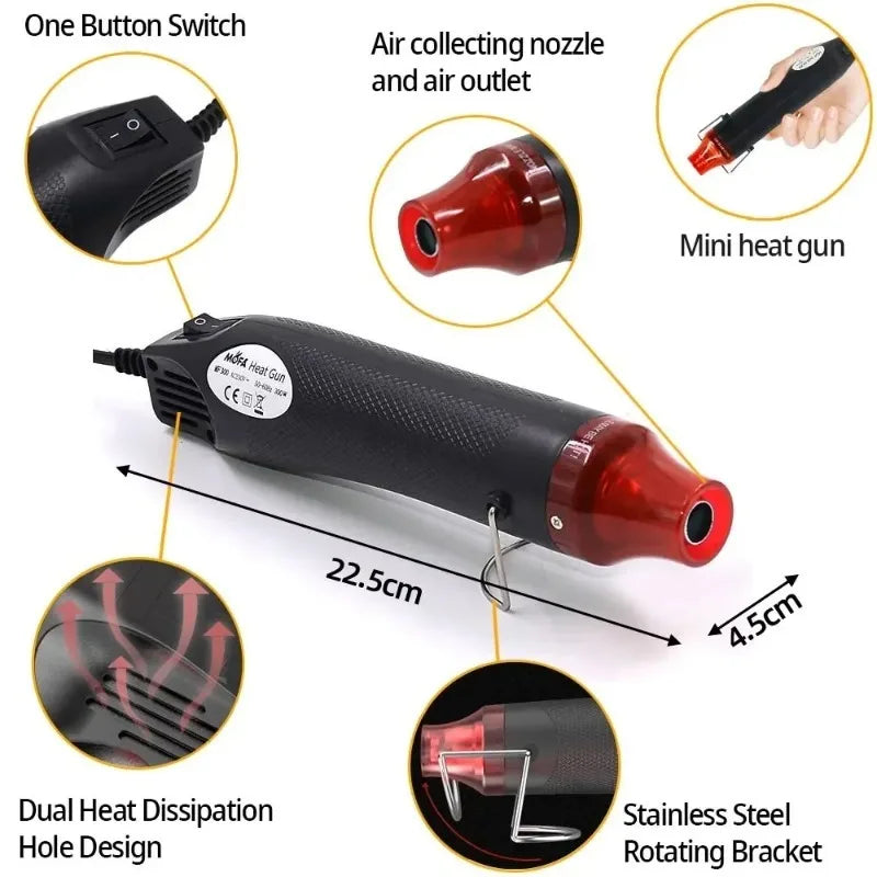 220/110V hot air gun or accessories.DIY tool hot power tool mini 300W welding temperature process blower,support base retraction Peaceful Pleasures Health and Wellness