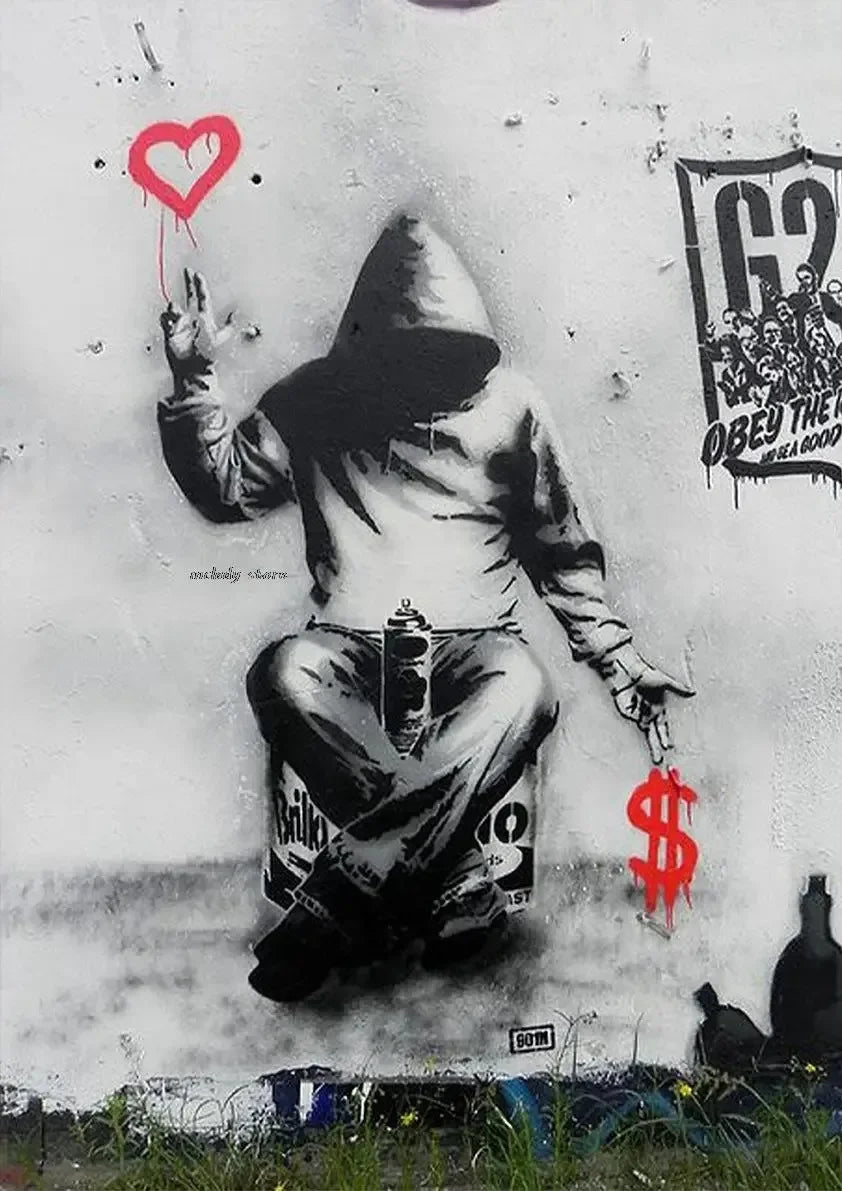 Banksy Girl with Red Balloon Canvas Wall Art | Street Art Decor