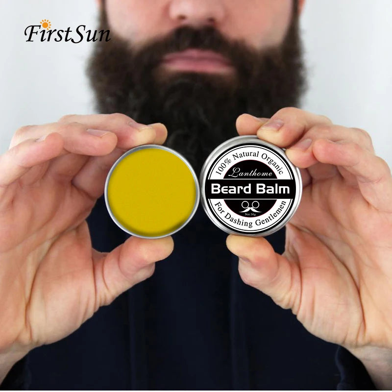 Natural Beard Balm Wax Beard Growth Oil for Men Moisturizing Smoothing Beard Styling Professional Care Cream Skin Care Peaceful Pleasures Health and Wellness Default Title