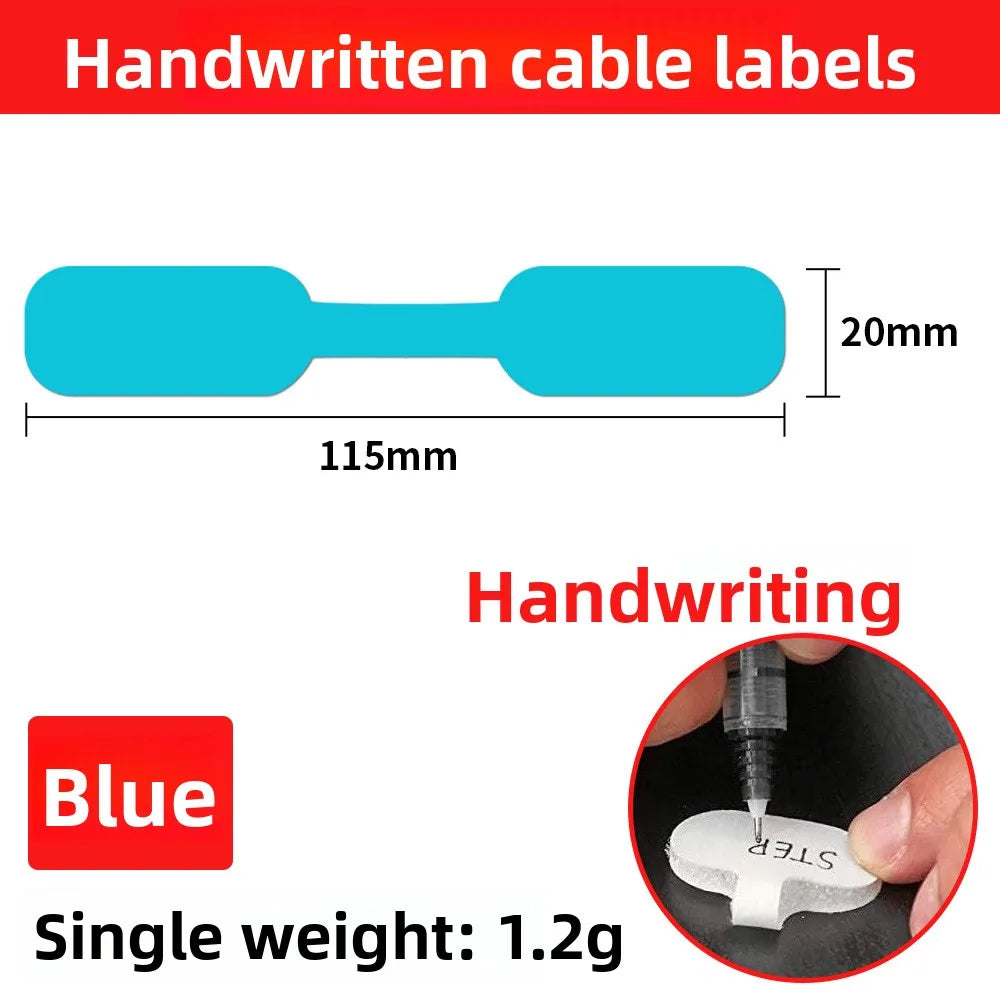 Writeable Self-Adhesive Cable Ties | Colorful Wire Organizer